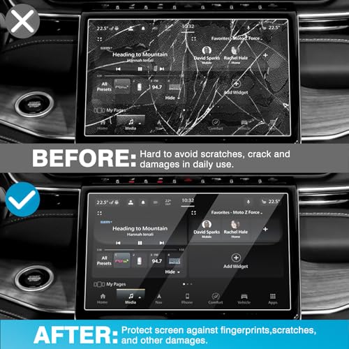 Karltys[Upgrade 2 Pack Screen Protector for 2025-2022 Jeep Grand Cherokee L/4xe 10.1-Inch [No Glare & Fingerprint] Screen Tempered Glass 2025-2022 Jeep Grand Cherokee Accessories(Not for 8.4 Inch) - size: 10.1"Jeep Grand Cherokee L/4xe 2025-2022