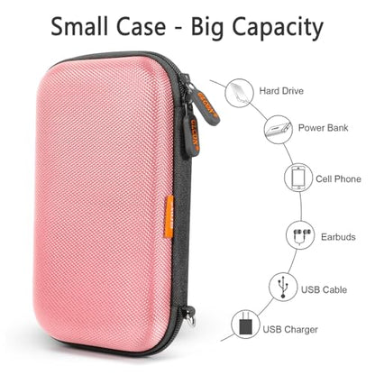 Light Pink Kawaii Hard EVA Case, Shockproof Travel Pouch for Drive - color: Light Pink