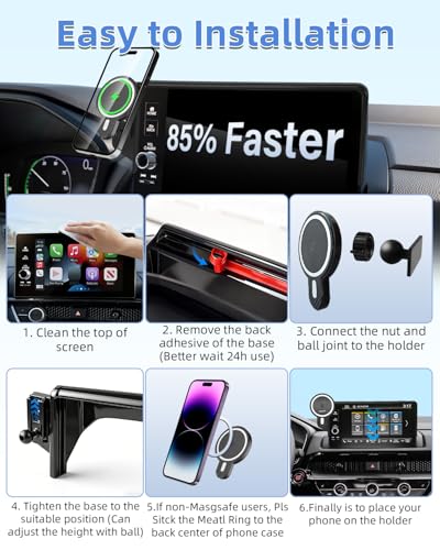 PZK Car Phone Holder for Hyundai Elantra 2021-2026 8-Inch/10.25-Inch Screen - color: Magsafe+ Wireless Charger, size: Extension Rod