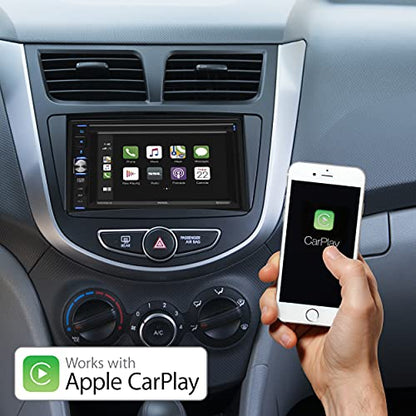 Sound Storm Laboratories DDCP62-R Apple CarPlay Car Multimedia Player - Double-Din, 6.2 Inch Capacitive Touchscreen, Bluetooth, USB, SD, Aux AV in, No CD DVD, AM/FM, Backup Camera Included - style: 6.2 inch + Backup Camera