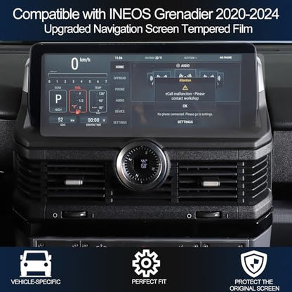 Car Navigation Screen Protective Film Compatible with Ineos Grenadier 2020-2024 Navigation Display Tempered Glass Screen Protector Touch Screen Protector Foils (13.23"x4.88")