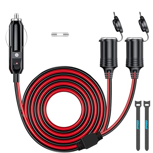 DC 12V/24V 1 to 2 Car Cigarette Lighter Splitter 13FT 16AWG 240W - size: 13FT