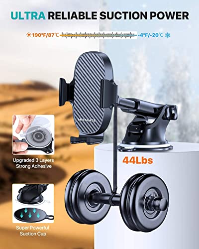 Miracase 3-in-1 Cell Phone Holders for Your Car, Universal Car Phone Holder Mount for Car Dashboard Air Vent Windshield Compatible with iPhone17 16 15 14 13 12 11 Pro Max Xs XR X, Galaxy
