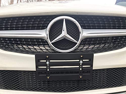 Universal Front License Plate Tag Holder Mounting Mount Relocator Adapter Bumper Bracket for AUTO CAR Truck Van SUV Golf CART NEW (2 Screws 4 Bolts & 4 Built in Nuts - Included !!)