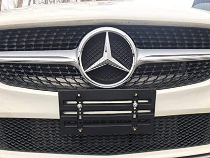 Universal Front License Plate Tag Holder Mounting Mount Relocator Adapter Bumper Bracket for AUTO CAR Truck Van SUV Golf CART NEW (2 Screws 4 Bolts & 4 Built in Nuts - Included !!)