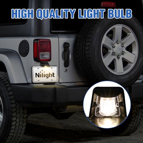 Nilight Rear License Plate Holder with Light for JK JKU 2007-2018 - color: Jeep Wrangler JK 2007-2018