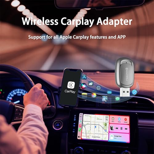 2-in-1 Wireless CarPlay Adapter & Android Auto for Apple iPhone, 2026 Upgrade Mini Bluetooth Dongle Convert Wired to Wireless, Plug & Play, USB A & Type C for 2016+ Cars, iOS 10+,Android 11+
