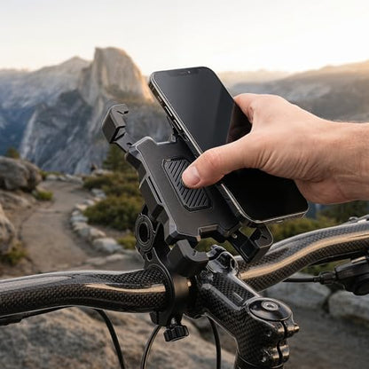 Bike Phone Holder Handlebar, Motorcycle Phone Mount, ATV Cell Phone Clamp, Scooter Phone Clip for 4.7-7.0" Smartphones, Universal Phone Holder