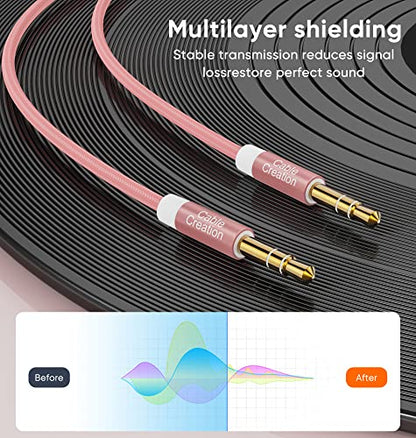 CableCreation 3.5mm Audio Cable (1.5FT/0.45m), 3.5mm Auxiliary Stereo Cable - color: Pink, size: 1.5FT