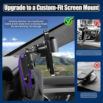 Car Phone Mount for 2023-2026 Honda CR-V & HR-V, Smart Auto-Clamping on 7/9" Touchscreen, 15W Wireless Fast Charging, Premium Aluminum Holder, Without Blocking Airflow - size: for Honda CR-V/HR-V | 2023-2026