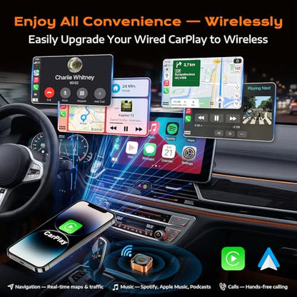 4-in-1 Wireless CarPlay Adapter with Screen Mirroring, Plug & Play No App