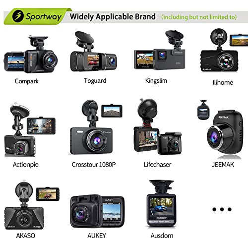 Sportway S10 Pro Dash Cam Mount, Suction Cup Dash Camera Mount Holder with 10+pcs Joints for Rove APEMAN CHORTAU Roav Nexar iiwey REXING Z-Edge Old Shark YI ... 98% Car Dash Cameras