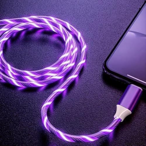 IHAO USB C to C Charger Cable PD Fast Charge and High Speed Sync Visible LED Current Flowing Compatible with All USBC Device-39Inches Purple - color: USB C TO C Purple