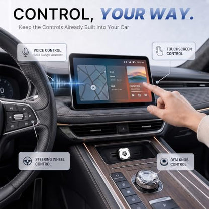 2-in1 Wireless CarPlay Adapter for Apple CarPlay & Android Auto - color: Black and White