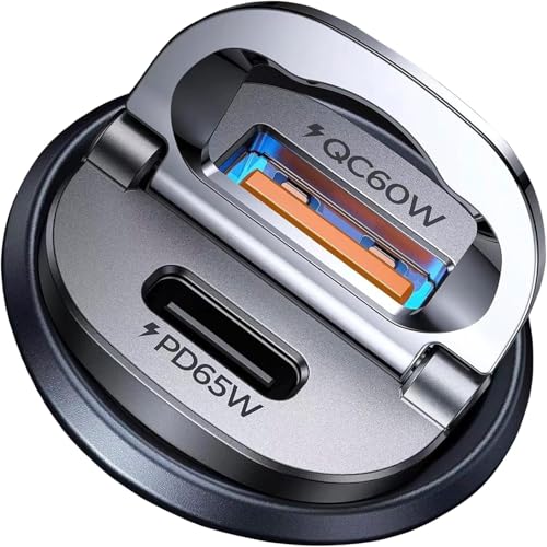 【업그레이드】 125W 차량용 충전기 USB C 고속 충전, 담배 라이터 충전기 - color: 블랙.