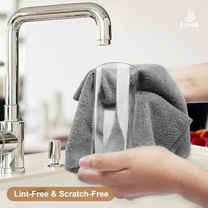 LIVOS Microfiber Cleaning Cloth Roll - 80 Pack, Reusable Paper Towels Grey Tear Away, Microfiber Towels for Cars, Super Absorbent Lint Free Cleaning Rags for House, Kitchen, Window-11.5"x11.5" - color: Grey