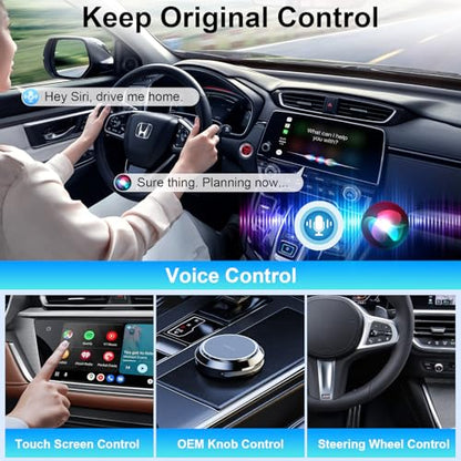 2025 Upgraded Mini Android Auto and Wireless CarPlay Adapter Convert Factory Wired to Wireless Dongle, USB CarPlay Wireless Stick Android Auto Adapter for iOS 12+/Android No Delay