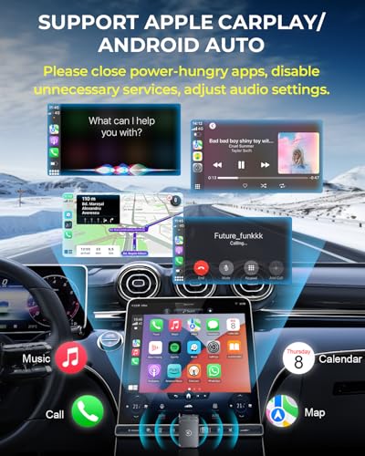 AuroraLink Wireless Carplay Adapter for Apple iPhone & Android Auto 2-in-1 Fast & Stable Carplay Wireless Adapter Convert Wired to Wireless Car Play Dongle for iOS 10+/Android 11+ (Grey) - color: Grey