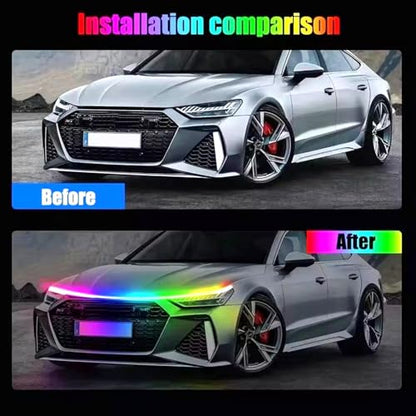 RGB Car LED Hood Light Strip for Cars, SUVs, Trucks, 70 Inches - color: RGB, size: 70 Inches