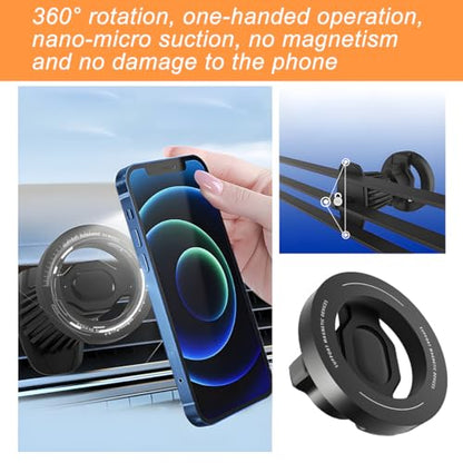 Car Phone Holder, Magnetic 360° Rotation Adjustable Vehicle Phone Mount Changer with Clip, Automotive Air Dashboard Vent Cellphone Holder, Universal for SUV RV Truck (Black) - color: Black