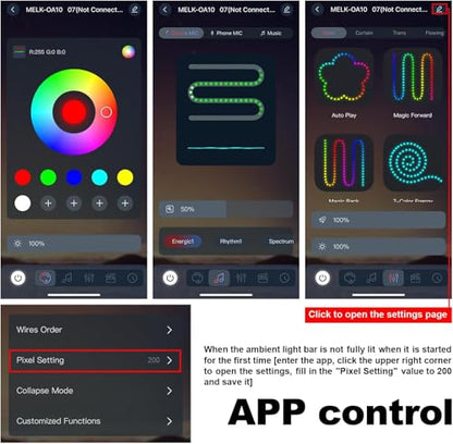 RGB Car Ambient Light Kit with APP Control & Music Sync, for Honda/Toyota CR-V Civic Accord Pilot All Vehicle Models, Plug and Play OBD Interior LED Atmosphere Lighting