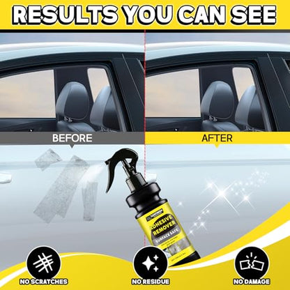 Adhesive Remover Spray with Scraper & Towel - Goo & Glue Gone Remove Stickers, Labels, Tape Residue from Car Paint, Glass, Tile - Safe Multi-Surface Formula - 100ml/3.4oz