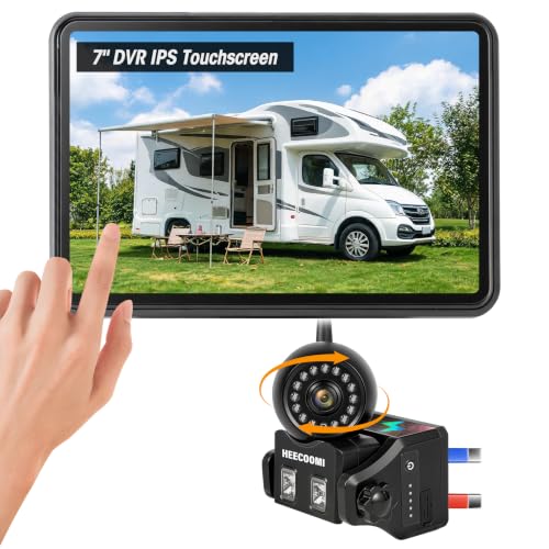 Magnetic Wireless Backup Camera Solar with 360° Adjustable Lens, 7" 1080P Touchscreen Monitor, DVR Recording, IP69K Waterproof, Auto-Sleep & Night Vision for RV, Truck, Trailer & Camper, AR1 - size: 7" 1-CAM