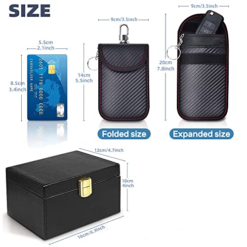 Samfolk Faraday Box with Faraday Bags for Car Keys, Car Key Signal Blocking Box, Keyless Entry Car Key Safe Protector Car Alarm Anti-Theft Shielding Cage - size: Medium