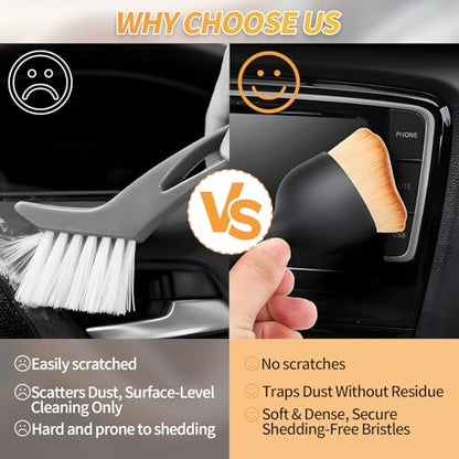 4PCS Car Interior Dust Brush,Soft Microfiber Bristles, Car Detailing Brush Cleaning Brush, Dust Brush Car Interior Cleaning Tool for Car Vents, Dashboards, and Home Use - size: 4PCS