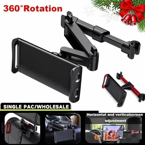 Telescopic Car Rear Pillow Phone Holder Tablet Car Stand Seat Rear Headrest Mounting Bracket for Tablet etc for iPhone Samsung (Black Retractable) - color: Black Retractable