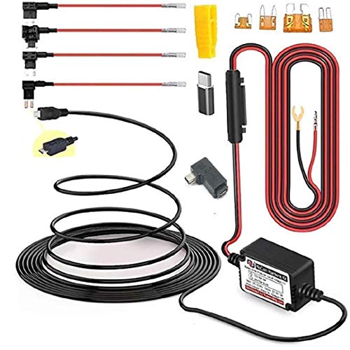 15ft Micro USB & Mini USB Dash Cam & Type-C Hardwire Kit w. Mini(ACS)/LP Mini(ACN)/ATO(ATC or ACU)/Micro2(ACZ) Fuse, Micro to Mini/USB-C Port Adapters & Battery Drain Protection - size: 2 Set Micro
