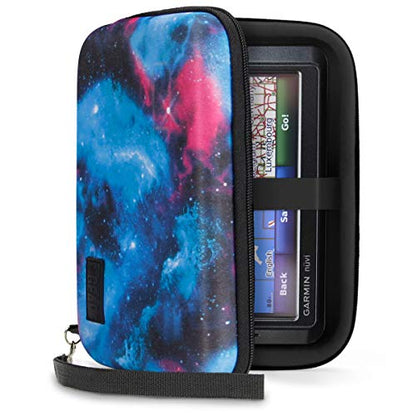 USA Gear Hard Shell Electronics Organizer 7.5 Inch Travel Case - Cable Organizer with Scratch Resistant Interior, Compatible with Garmin GPS, Portable Hard Drive, Phone Charger & More - Galaxy