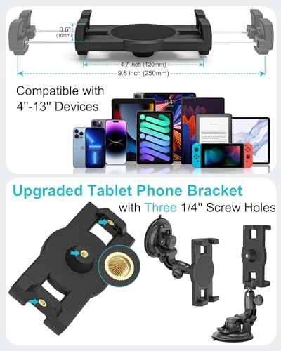 Windshield Car Tablet Mount, Heavy Duty Dashboard Tablet Holder