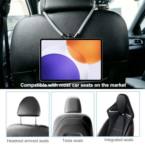 Magnetic Car Seat Tablet Holder, Car Tablet Holder Back Seat for Kids, Car Headrest Tablet Holder Accessories for Tesla/Sport/Bucket/Performance Seats, Gifts Road Trip Essentials for Kids