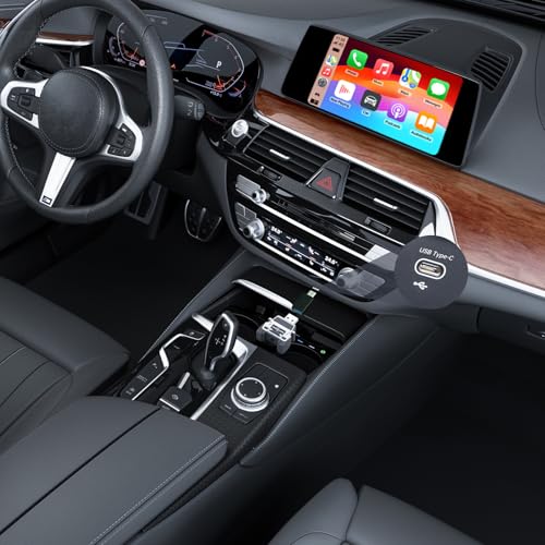 Wireless CarPlay Adapter for iPhone - for Daily Commute & Road Trip, No App Needed, Plug & Play Convert Wired to Wireless, Ultra-Compact 4x4 SUV Design with Low Latency - White - color: White