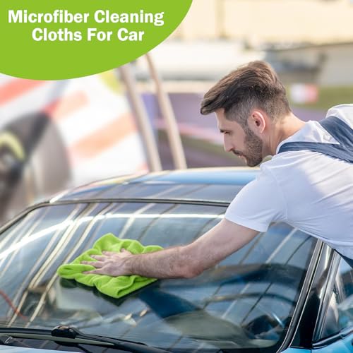 Tallew Car Microfiber Towels, Light Green, 16 Pcs - color: Light Green