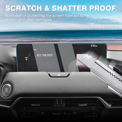 Karltys [Upgrade Screen Protector for 2024 2025 Mazda CX-90/ CX-70 [No Glare & Fingerprint](No Buttons) 12.3-Inch Accessories Touchscreen Tempered Glass - size: 2024 2025 Mazda CX-90/ CX-70