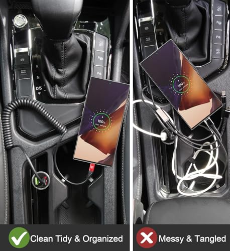Coiled USB A to USB C Cable for Car 6FT 2Pack USB C Charger Cable Fast - color: Red, size: 6FT