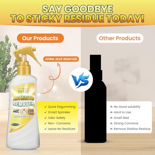 Adhesive Remover Spray, Goo & Glue Remover, Quickly Dissolves Glue & Sticky Residue, Surface Safe for Car, Glass, Windows & Floors, Removes Stickers, Labels, Tape, Decals, Gum & Wax, 6.8 fl oz (200ml)