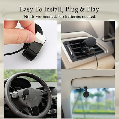 3.5mm Microphone Compatible Replacement for Alpine CDA CDE ILX INE INA UTE X-Series Car Stereo Receiver - Clip-On Dash Mic for Bluetooth Voice Control and Clear Call Audio with 9FT Cable