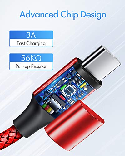 etguuds USB C to USB C Cable 6.6ft, 2-Pack 60W C to C Cable Fast Charging - color: Red, size: 6.6ft
