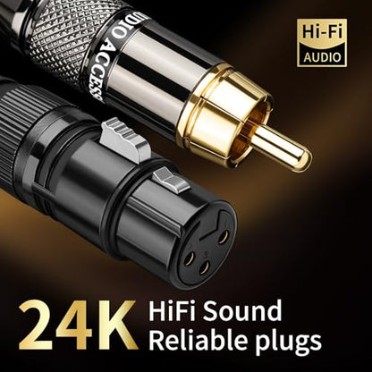 Audiophile HiFi RCA to XLR Cable 4.92ft 2-Pack RCA Male to XLR Female - size: 4.92ft/1.5m