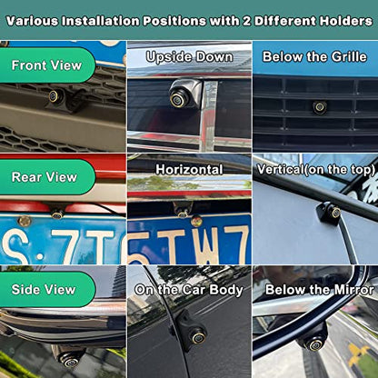 HD Backup/Front/Side View Camera, GreenYi AHD 720P Reverse Rear Cam for Car, SUV, RV, Trailer, Camper, Van, Pickup, Adjustable Fisheye Lens, 170 Degrees Viewing Angle(Black) - color: Black