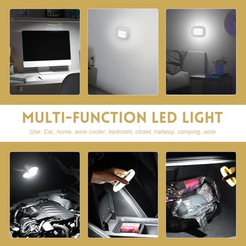 Car Interior Ceiling Roof Light, Magnetic Wireless Dome Map Lamp 10 LEDs Bright Reading Lights, Universal USB Rechargeable Dome Light Fixture for RV Camper Trailer Boat (Beige) - color: Beige