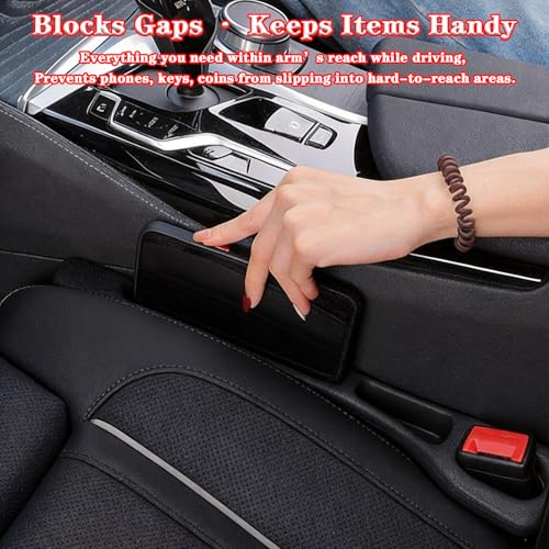 Car Seat Gap Filler Organizer of 2, 2 in 1 Car Gap Filler(Beige) - color: Beige