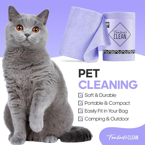Fantasticlean Microfiber Cleaning Cloth Roll 240Pack, Pink and Light-Purple - color: 2pink 2light-purple
