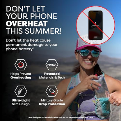 PHOOZY Apollo Thermal Phone Case | Insulated Phone Pouch Extends Battery Life 3X | Heat Resistant Drop Protection | Military Grade Water Resistant | Medium | Silver - color: Silver, size: Medium