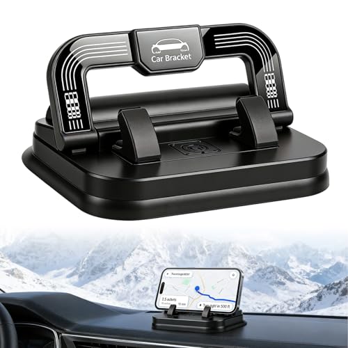 Car Phone Holder 360 Degree Rotation,Suction Cup Fixed Non-Slip Mobile Phone Holder Suitable (Black) - color: Black