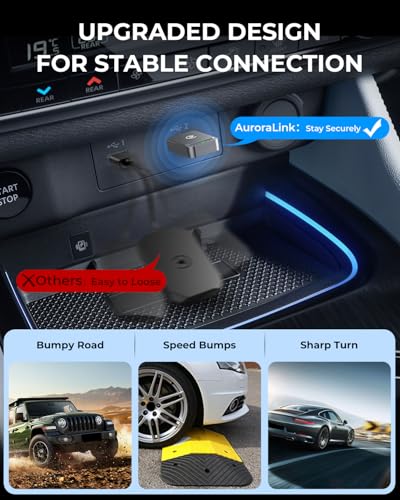 AuroraLink Wireless Carplay Adapter for Apple iPhone & Android Auto 2-in-1 Fast & Stable Carplay Wireless Adapter Convert Wired to Wireless Car Play Dongle for iOS 10+/Android 11+ (Grey) - color: Grey