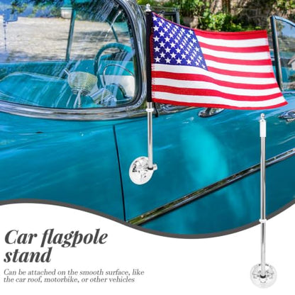 Suction Cup Flagpole Holder Car Flagpole Mount for Smooth Surfaces Vehicle Bracket for Car Roof Motorcycle off-Road Vehicle Outdoor